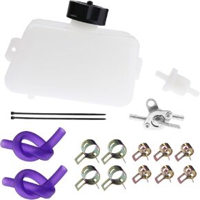 PRO BAT Petrol Fuel Tank + Inline Shut Off Valve Petcock + Filter Hose Line for 2 Stroke 43 47cc 49CC Quad ATV Mini Moto Kids Dirt Pit Bike Pocket Rocket Scooter
