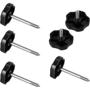 6 PCS Soft Top Window Frame Door Surround Knob Screws with Pin Compatible with Jeep Wrangler JK 4-Door 2007-2018 (2 Short+4 Long)