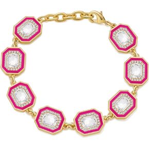 WOWORAMA Wedding Bridal Bracelet for Women Brides Bridesmaids Sparkly Austrian Crystal Teardrop Bracelet Bangle Rhinestone Elastic Stretch Bracelets for Wedding Party Prom
