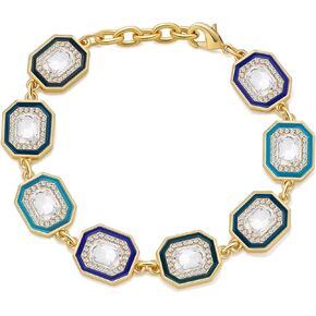 WOWORAMA Wedding Bridal Bracelet for Women Brides Bridesmaids Sparkly Austrian Crystal Teardrop Bracelet Bangle Rhinestone Elastic Stretch Bracelets for Wedding Party Prom