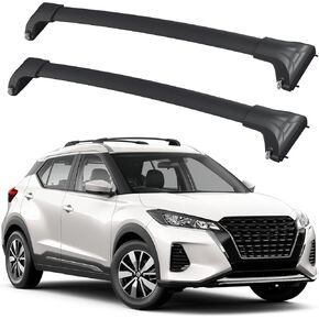 قضبان متقاطعة لسقف السيارة متوافقة مع Nissan Kicks 2017-2024 مع قفل، شريط متقاطع من الألومنيوم لحامل البضائع على السطح وأمتعة قوارب الكاياك والدراجة على الجليد in Kuwait