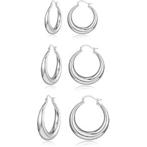 OPFIV 6 Pairs 14K Gold Plated Chunky Hoop Earrings for Women Men Dainty Fully Diamond Cubic Zirconia Hoops Gold Earrings Set Hypoallergenic Small Thick Huggie Earring Cartilage Cuff Piercing Ear Jewelry 2 Styles of 3 Sizes