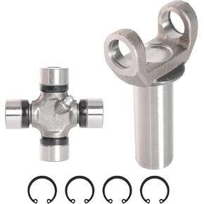 (2-3-6081X) Transmission Slip Yoke 1310 Series + (5-153X) U-Joint Kit, Compatible with GM Turbo 350 TH350 700R4, 26/27 Spines
