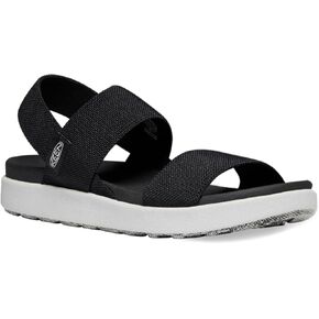 KEEN Women's Elle Backstrap Casual platform open toe Wedge Sandals, Merlot/Birch, 5.5