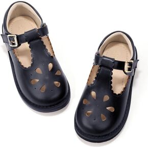 Hehainom Girls Mary Jane Shoes T-Strap Dress Ballet Flats Toddler Girls Wedding Party Uniform School Shoes