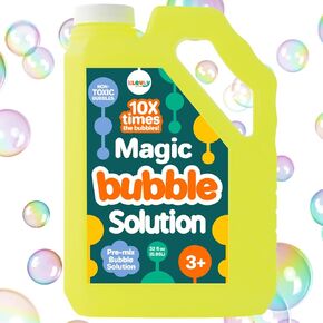 Iridescent Bubble Solution Refill 64 OZ | Non-Toxic Pre-Mix Bubble Refill Solution No Mixing or Measuring Required | Bubbles for Kids | Bubbles Bulk | Bubble Machine Solution | Giant Bubble Solution