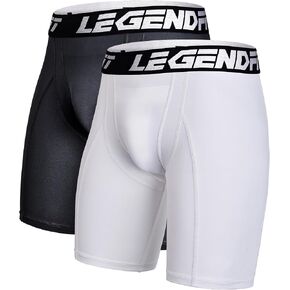 Youth Boys Baseball Football Compression Underwear w/Cup Pocket(NO Cup) Protective Athletic Shorts - 2 Pack