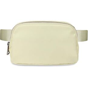 Fanny Packs for Women,Fashionable Crossbody Belt Bags Waist Pack for Teen Girls,Bum Hip Bag for Travel Hiking Cycling Running,Easy Carry Any Phone,Wallet (Beige-Two Zipper Pockets)