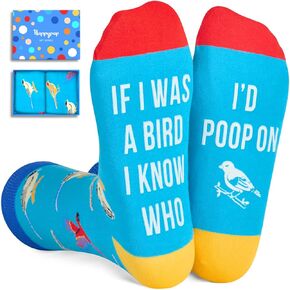 HAPPYPOP Crazy Funny Novelty Socks for Men Women Teens, Bird Gifts Animal Gifts Funny Gifts Socks, Bird Socks Parrot Socks Unisex Animal Socks