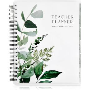 Aesthetic Teacher Planner For The 2024-2025 Academic School Year - Your All Incl. 8.5" x 10.5" Lesson Plan Book Supplies - Easily Organize Your Daily, Weekly & Monthly Classroom/Homeschool Schedule