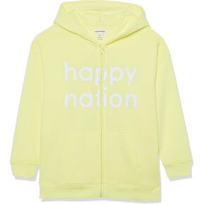 Happy Nation Girls Relaxed Fleece Full Zip Hoodie Sweatshirt