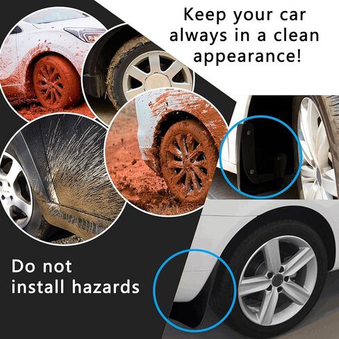 4 قطع من اللوحات الطينية للسيارة، مشاعل العجلات الأمامية والخلفية المرنة تحمي جسم السيارة، ملحقات خارجية عالمية للسيارات، مشاعل حاجز مشاعل للسيارات والشاحنات وسيارات الدفع الرباعي in Kuwait