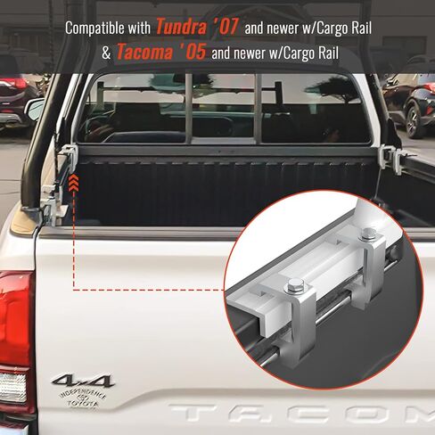 مشبك تثبيت لنظام مسار المرافق AA-Racks P-AC-04N لسيارة Toyota Tacoma/Tundra Truck Cap/Camper Shell، مجموعة من 4 - أسود in Kuwait