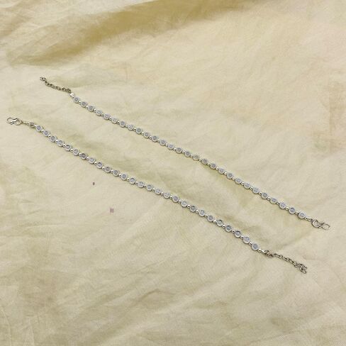 ANDYWARS FASHION خلخال فضي مؤكسد باللؤلؤ العرقي للنساء والفتيات، لؤلؤ بايال، أنكيل، خلخال بأسعار معقولة، مجوهرات الجسم، خلخال رائجة، خلخال مجوهرات هندية in Kuwait