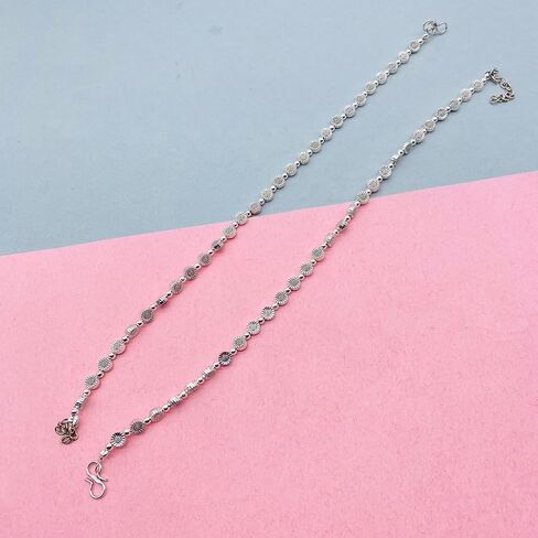 ANDYWARS FASHION خلخال فضي مؤكسد باللؤلؤ العرقي للنساء والفتيات، لؤلؤ بايال، أنكيل، خلخال بأسعار معقولة، مجوهرات الجسم، خلخال رائجة، خلخال مجوهرات هندية in Kuwait