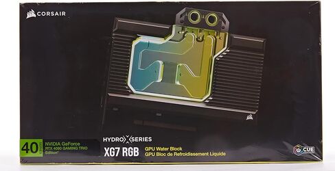 كورسير وحدة معالجة الرسومات الجرافيكية XG7 RGB RX 7900 XTX من هيدرو اكس - لوحدة معالجة الرسومات الجرافيكية AMD راديون RX 7900 XTX - نحاس مطلي بالنيكل - لوحة خلفية وكيبل محول ARGB 5 فولت - اسود in Kuwait