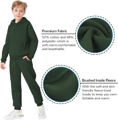 QBK Toddler To Youth Soft Brushed Fleece Hoodies Kids Hooded Sweatshirts With Pockets for Boys And Girls in Saudi Arabia