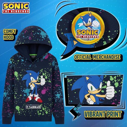 Sonic The Hedgehog Boys' Hoodies - Hooded Sweatshirt for Kids Lounge Wear Street Style 4-12 Years Gamer Gifts for Boys in Saudi Arabia