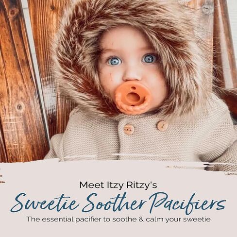 Itzy Ritzy Silicone Pacifiers for Newborn - Sweetie Soother Pacifiers Feature Collapsible Handle & Two Air Holes for Added Safety; for Ages Newborn and Up, Set of 2 in Agave & Succulent in Saudi Arabia
