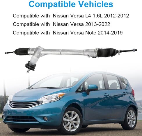 مجموعة رف وترس التوجيه المعزز متوافقة مع 2012 2013 2014 2015 2016 2017 2018 2019 Nissan Versa Note L4 1.6L لاستبدال 1G-3024 1G3024 480019MDOA 480013BA0A 480019KA0A in Saudi Arabia