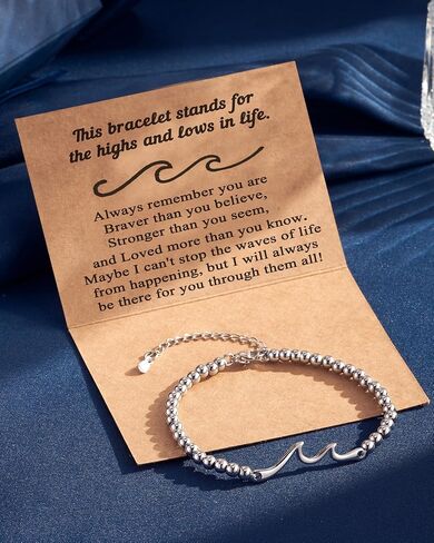 Tarsus Thinking of You Gifts for Women, Through The Waves of Life, Inspirational Gifts, Get Well Gift, Sympathy Thoughtful Gifts for Friend, Encouragement Cheer Up Bracelet in Saudi Arabia