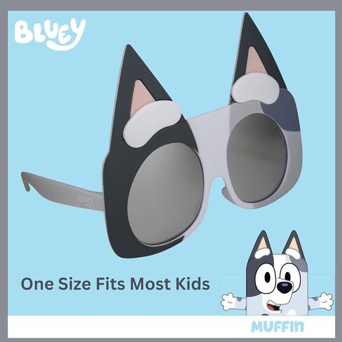Sun-Staches Bluey Official Sunglasses | Dress up as Bluey, Bingo, Socks or Muffin | UV 400 | One Size Fits Most in Saudi Arabia