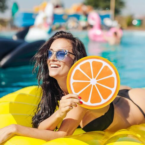 6 Pcs Foldable Flying Disc Fans 9.84'' Fruit Folding Hand Fan Round Collapsible Handheld Fan Decorative Pocket Fans with Bag for Boys Girls Gift Beach Lawn Park Camping Game Party Favor in Saudi Arabia