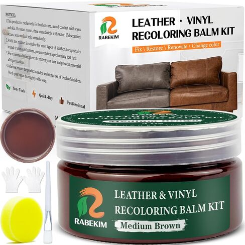 Dark Brown Leather Recoloring Balm Kit, Leather Couch Paint, Scratch Remover, Scratch Repair, Leather Color Restore, Leather Recolor for Couches, Renew Aged, Faded Vinyl Couch, Car Seat in Saudi Arabia