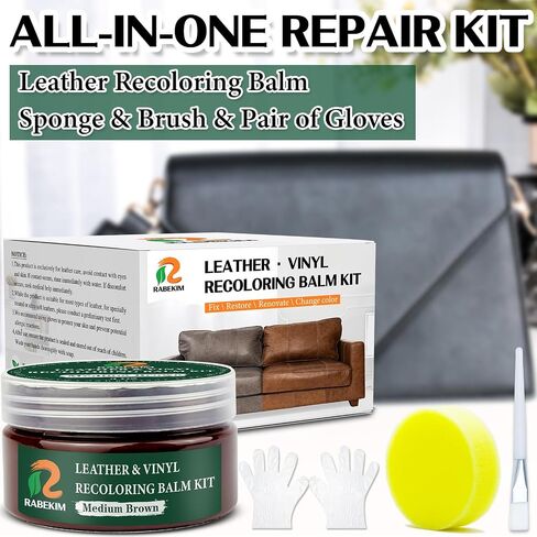 Dark Brown Leather Recoloring Balm Kit, Leather Couch Paint, Scratch Remover, Scratch Repair, Leather Color Restore, Leather Recolor for Couches, Renew Aged, Faded Vinyl Couch, Car Seat in Saudi Arabia