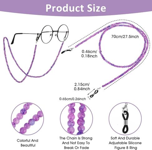 Stylish Eyeglass Chain, Healing Crystal Chains Beaded Sunglass Chain Women Eyewear Retainer Chain Around Neck Wear in Saudi Arabia