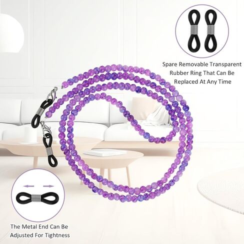 Stylish Eyeglass Chain, Healing Crystal Chains Beaded Sunglass Chain Women Eyewear Retainer Chain Around Neck Wear in Saudi Arabia