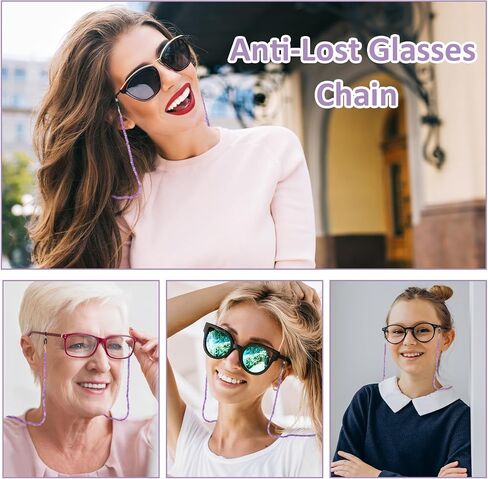 Stylish Eyeglass Chain, Healing Crystal Chains Beaded Sunglass Chain Women Eyewear Retainer Chain Around Neck Wear in Saudi Arabia