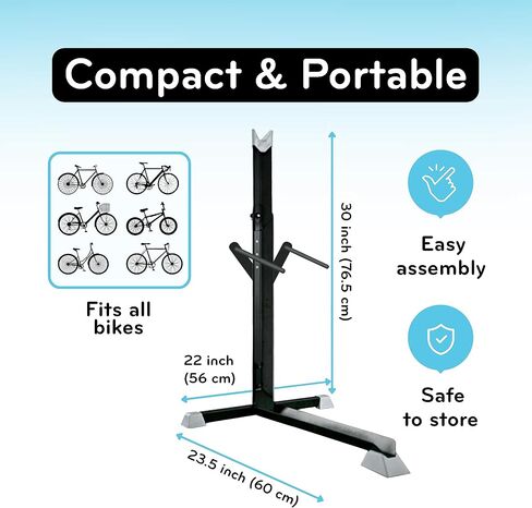 Bike Nook Bike Stand & Vertical Storage Rack With Connector (2 Pack), The Original Vertical Bicycle Floor Stand for Garage, Indoor and Outdoor Storage, Perfect Bike Accessories for Small Spaces in Kuwait