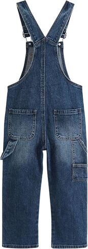 KIDSCOOL SPACE Girls Slim Denim Overalls,Little Big Kids 3 Buttons Both Sides Jean Dungarees Pants in Saudi Arabia