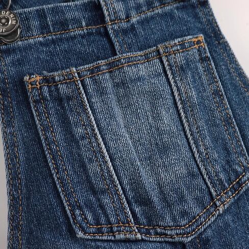 KIDSCOOL SPACE Girls Slim Denim Overalls,Little Big Kids 3 Buttons Both Sides Jean Dungarees Pants in Saudi Arabia