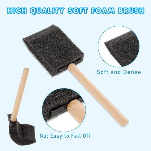 5 Pcs Paint Brushes Foam 2 Inch Foam Brush Sponge Paint Brushes for Painting Wood Handle Foam Brushes for Staining, Varnishes, and DIY Craft Projects in Saudi Arabia