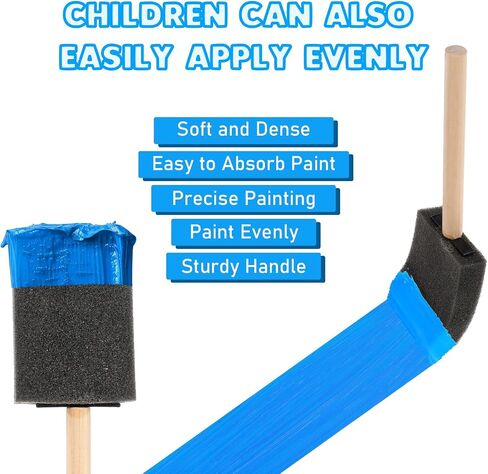 5 Pcs Paint Brushes Foam 2 Inch Foam Brush Sponge Paint Brushes for Painting Wood Handle Foam Brushes for Staining, Varnishes, and DIY Craft Projects in Saudi Arabia