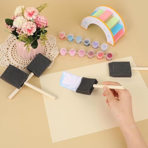 5 Pcs Paint Brushes Foam 2 Inch Foam Brush Sponge Paint Brushes for Painting Wood Handle Foam Brushes for Staining, Varnishes, and DIY Craft Projects in Saudi Arabia