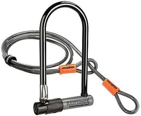 Kryptonite Kryptolok Standard Bike U-Lock with Cable, Heavy Duty Anti-Theft Bicycle U Lock, 12.7mm Shackle and 10mm x 4ft Length Security Cable with Mounting Bracket and Keys in Saudi Arabia