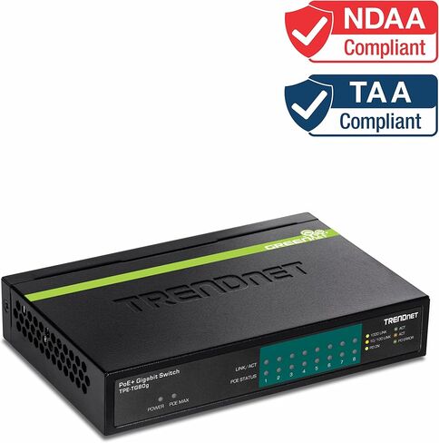 TRENDnet 16-Port Gigabit PoE+ Switch, 16 x Gigabit PoE+ Ports, 246W PoE Power Budget, 32 Gbps Switching Capacity, Desktop Switch, Ethernet Network Switch, Metal, Lifetime Protection, Black, TPE-TG160g in Saudi Arabia