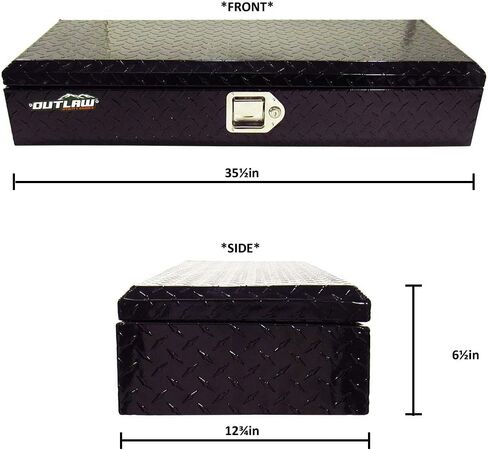 Outlaw OU2001 ATV/UTV Front Aluminum Storage Box Rack Cargo Mount Trunk Luggage - Offroad Trail Storage Container for Quads, Four Wheeler, Utility Vehicles - Weather Proof - Black Powder Coat in Kuwait