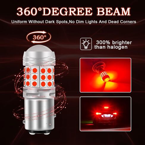 Teguangmei 1157 LED Bulb Super Bright 6000K White 2057 2357 7528 BAY15D Backup Reverse Light with Projector 3030 42SMD Chips Back Up Light Tail Lights Turn Signal Light, Pack of 2 in Saudi Arabia