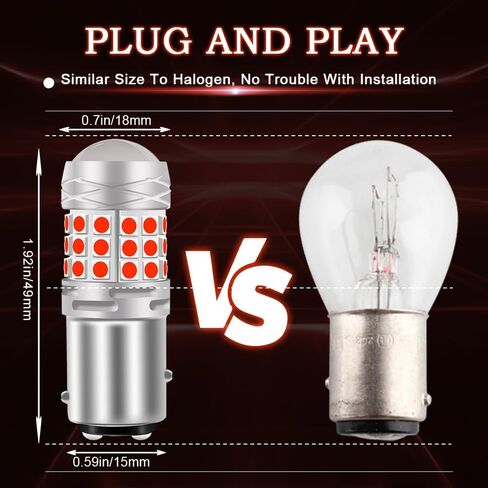 Teguangmei 1157 LED Bulb Super Bright 6000K White 2057 2357 7528 BAY15D Backup Reverse Light with Projector 3030 42SMD Chips Back Up Light Tail Lights Turn Signal Light, Pack of 2 in Saudi Arabia