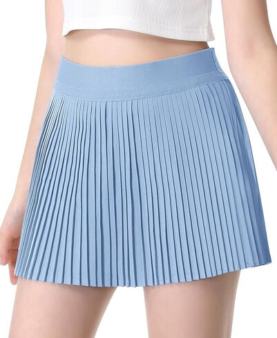 Girls Pleated Athletic Skirts with Shorts 2 in 1 Tennis Skorts with Pocket High Waist Golf Skirt for Youth Kids in Saudi Arabia