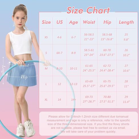 Girls Pleated Athletic Skirts with Shorts 2 in 1 Tennis Skorts with Pocket High Waist Golf Skirt for Youth Kids in Saudi Arabia