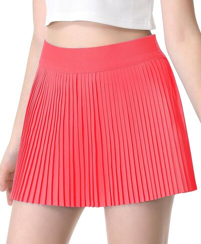 Girls Pleated Athletic Skirts with Shorts 2 in 1 Tennis Skorts with Pocket High Waist Golf Skirt for Youth Kids in Saudi Arabia