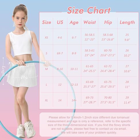 تنانير رياضية مطوية للفتيات مع شورت 2 في 1 تنورة تنس مع جيب تنورة جولف عالية الخصر للأطفال الشباب in Kuwait