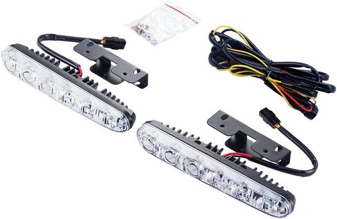 Auto 2PCS Fit 6 LED High Power LED Daytime Running Lights Driving Lamp Universal Fit LED Car Fog Light in Saudi Arabia