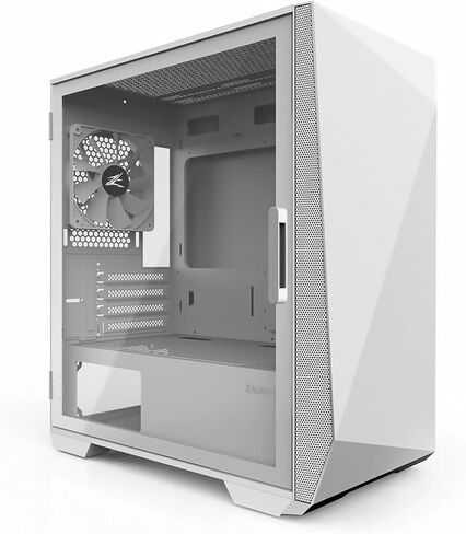 حافظات كمبيوتر الألعاب Zalman Z1 Iceberg mATX Mini Tower، لوحة جانبية مفصلية وزجاج مقسى، 3X مراوح مثبتة مسبقًا، USB 3.0 (أبيض) in Kuwait