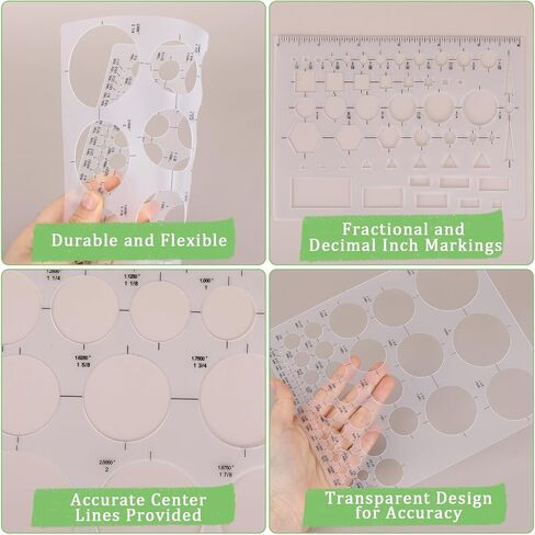 3 Pcs Circle Template Round Stencil for Drafting, Office Circles Ruler Stencil Drafting Templates Round Ruler Plastic Circle Tracer Measuring Tool for School Building Office Formwork(3 Size) in Saudi Arabia